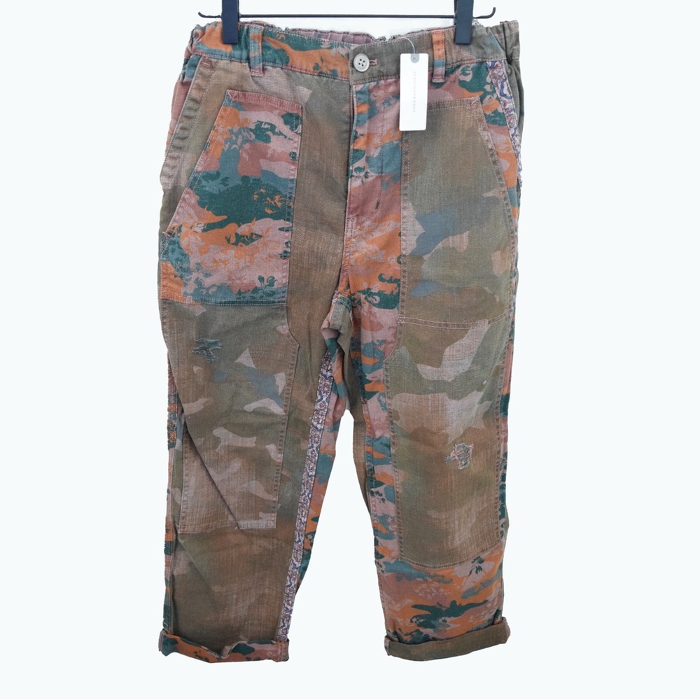 ANTHROPOLOGIE PILCRO & LETTERPRESS NWT The Roamer Floral Camo Pants Size 28
